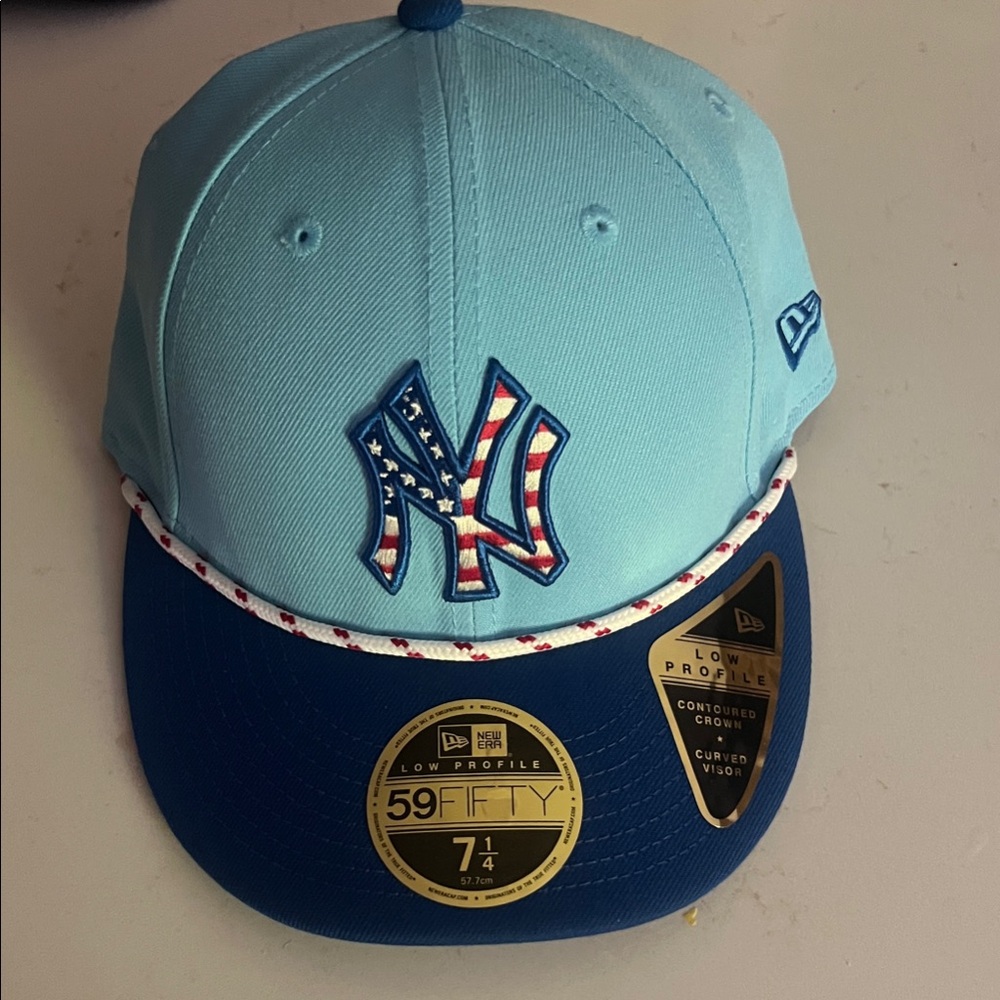 New Era Light Blue and Navy Cap with Patriotic Logo